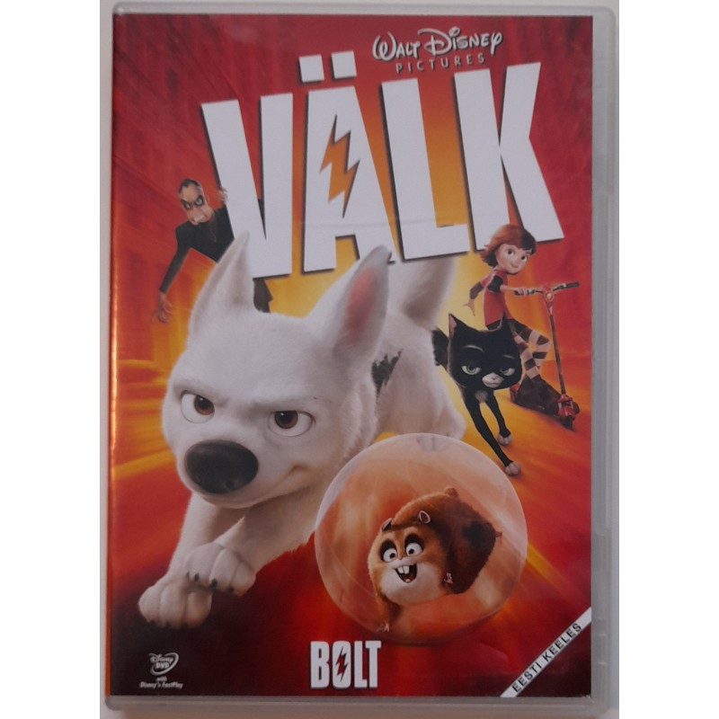 Disney animafilm "Välk" (Bolt) DVD