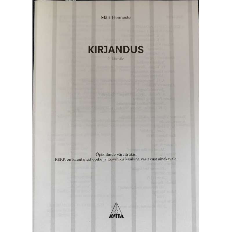 Kirjandus 9. klassile - töövihik - Märt Hennoste